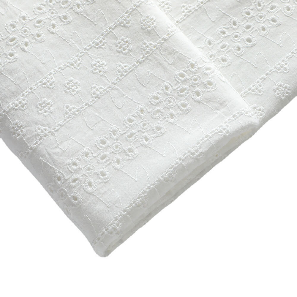 Cutwork Kids 100% Cotton Embroidered Fabric for Women's Wear Wholesale 4